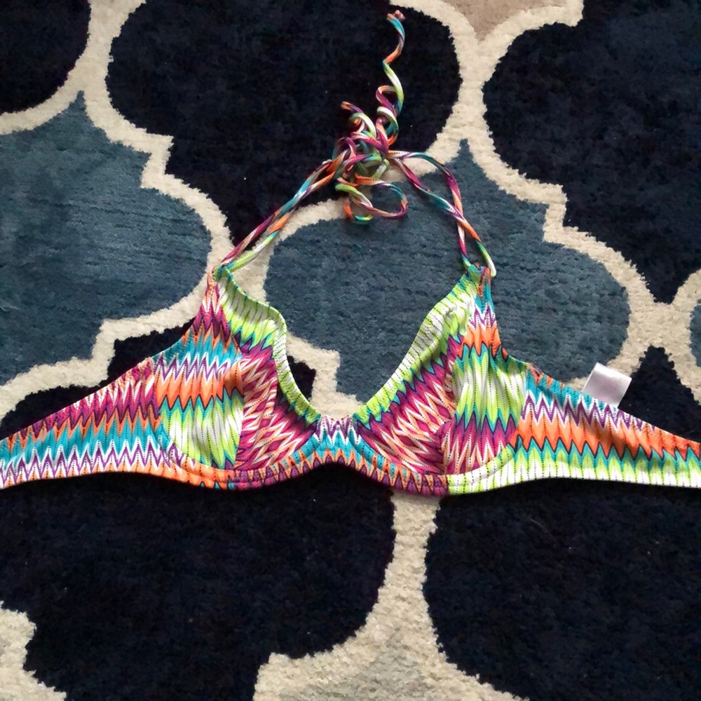 Miss Mandalay Gold Coast Lime halter swim bra 30DD